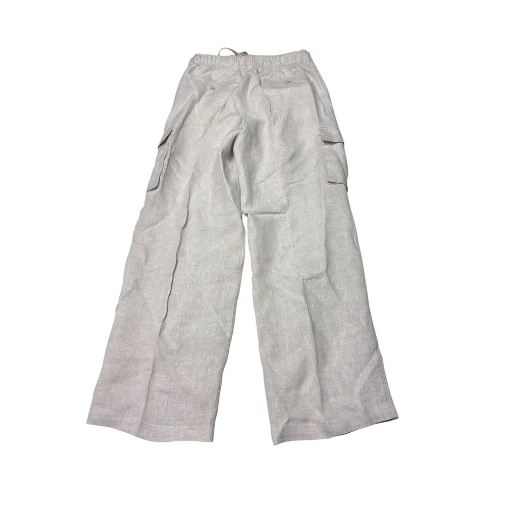 Tommy Bahama Relax Mens S W28 L28 100% Linen Cargo Pants Beige Drawstring